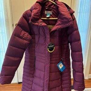 NWT,Columbia hexbreaker Elite Down Jacket, Women.  Size : large, color: Burgundy